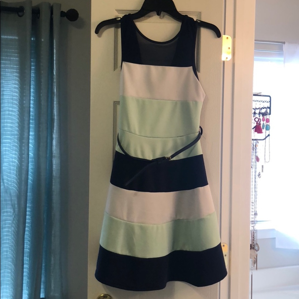 Blue & Mint Striped Dress